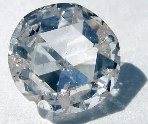 A large faceted diamond photographed against a plain ground.